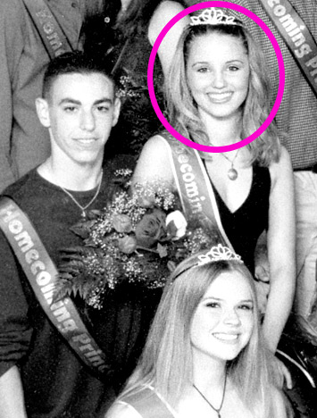 2003: Posing as Homecoming Princess at Burlingame High School in Burlingame, 